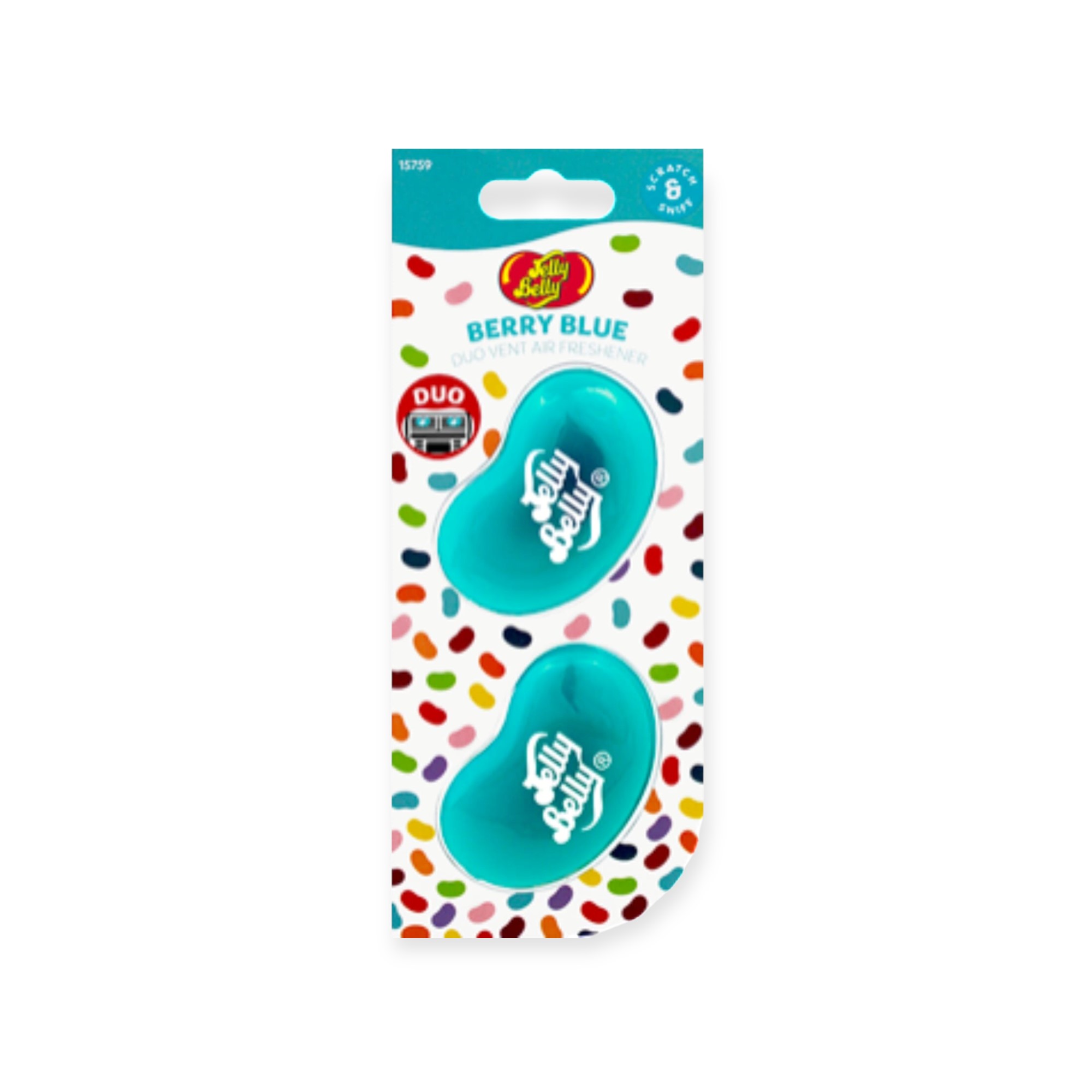 Jelly Belly Car Air Freshener Mini Duo 3D - Berry Blue