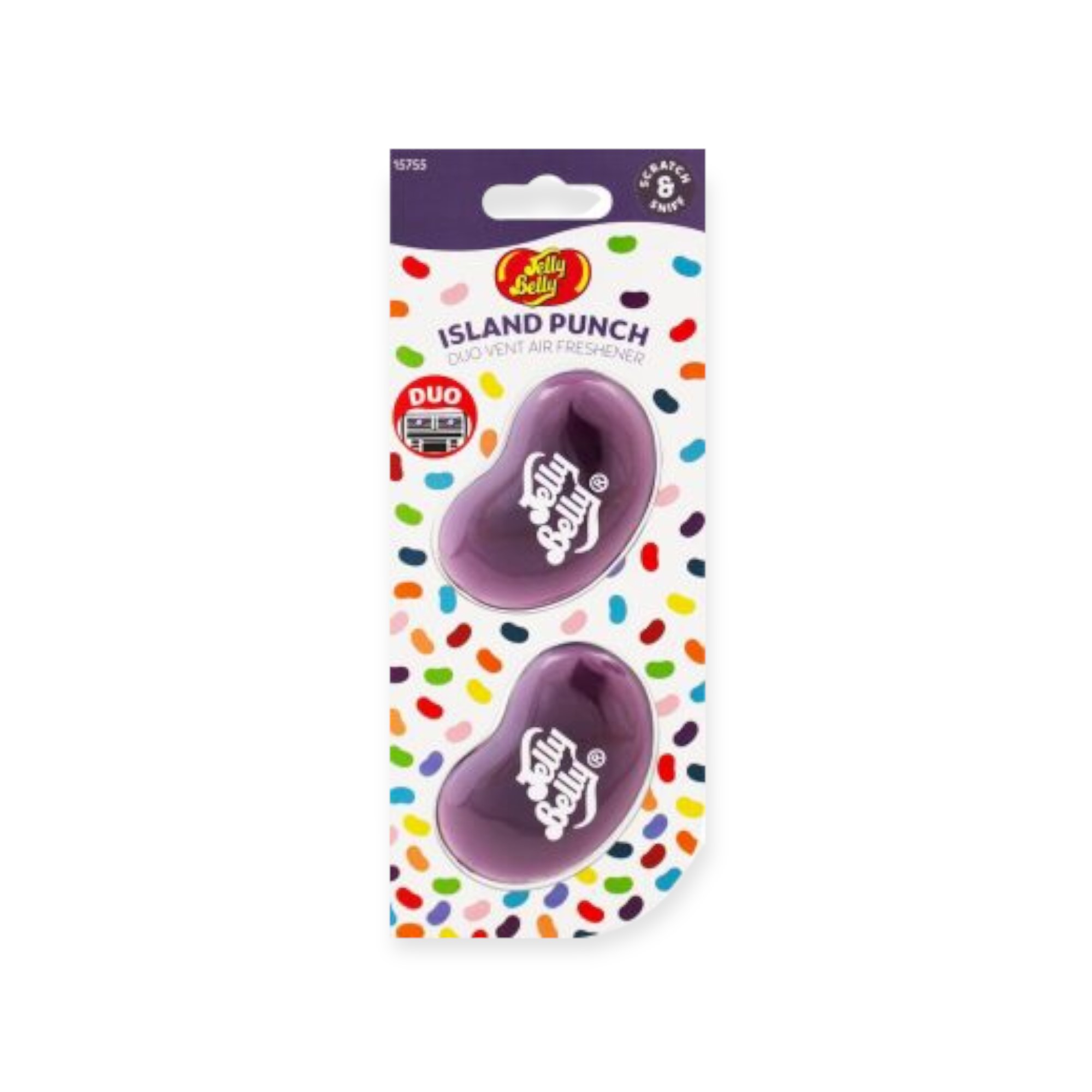Jelly Belly Car Air Freshener Mini Duo 3D - Island Punch